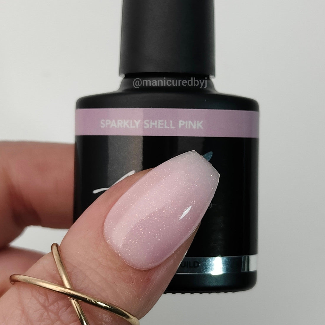 Abstract Rubber Base & Build Sparkly Shell Pink