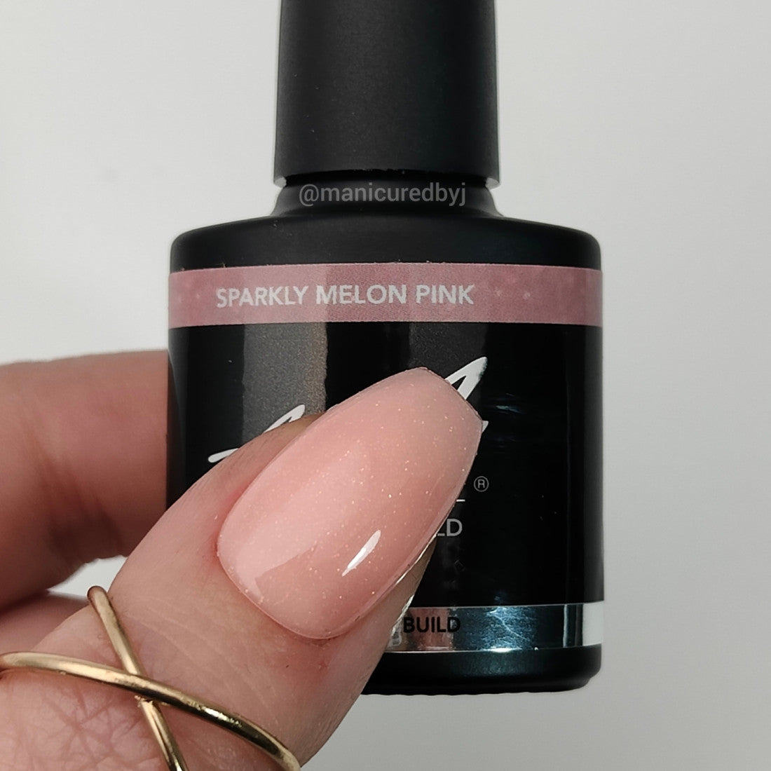 Abstract Rubber Base & Build Sparkly Melon Pink