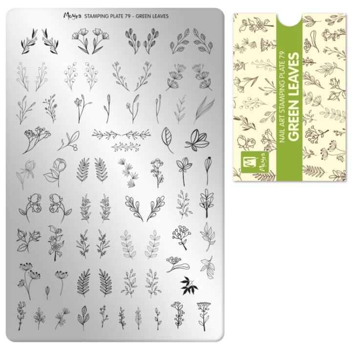 Moyra Stamping Plate Green Leaves