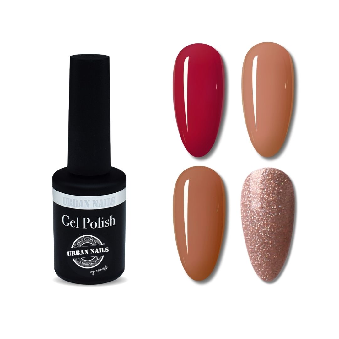Urban Nails gelpolish collectie Cafe Rouge - 4 x 8 gram