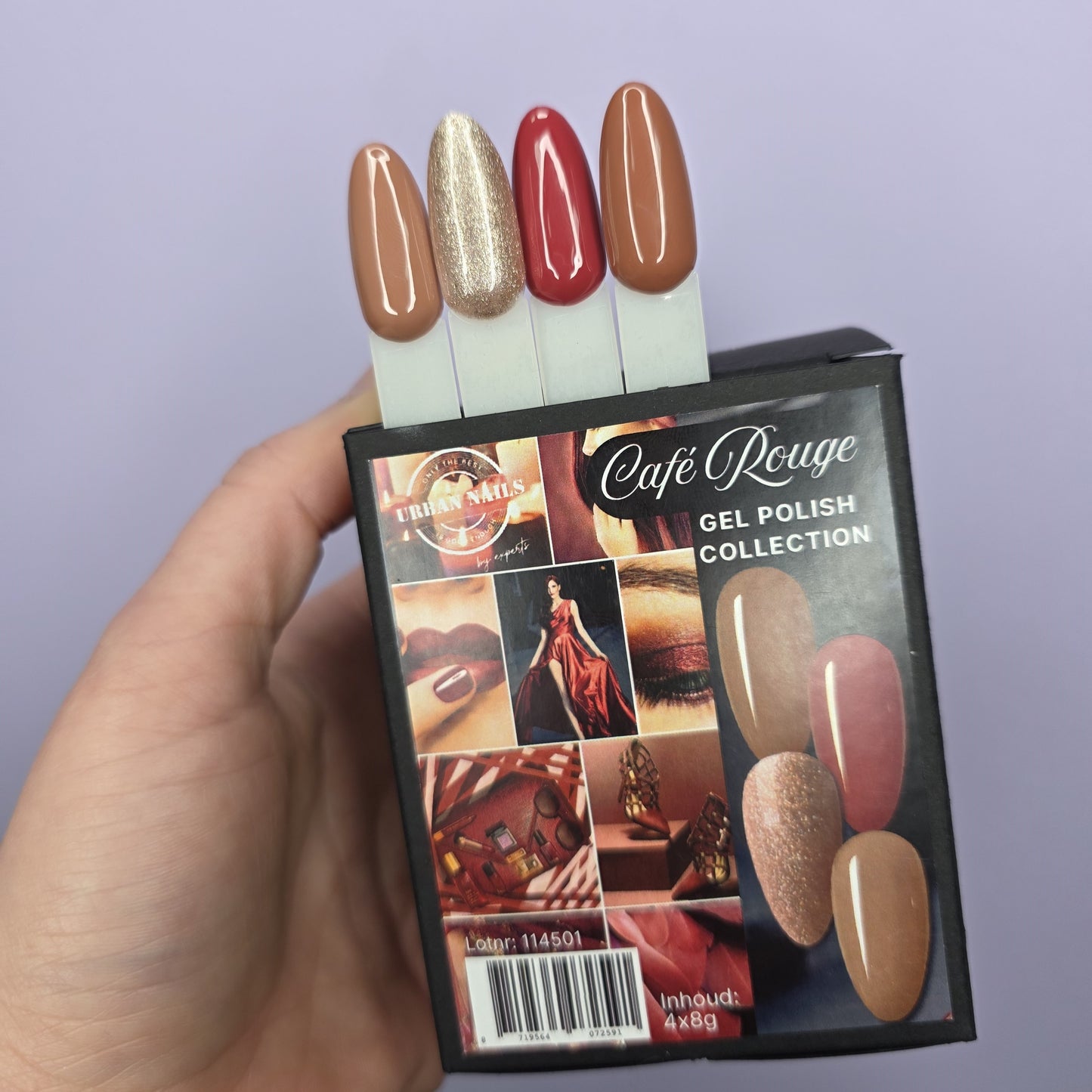 Urban Nails gelpolish collectie Cafe Rouge - 4 x 8 gram