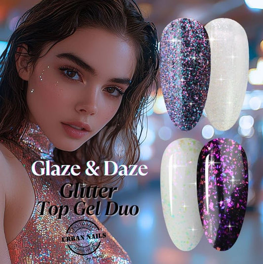 Urban Nails Glaze & Daze - glitter topgel duo